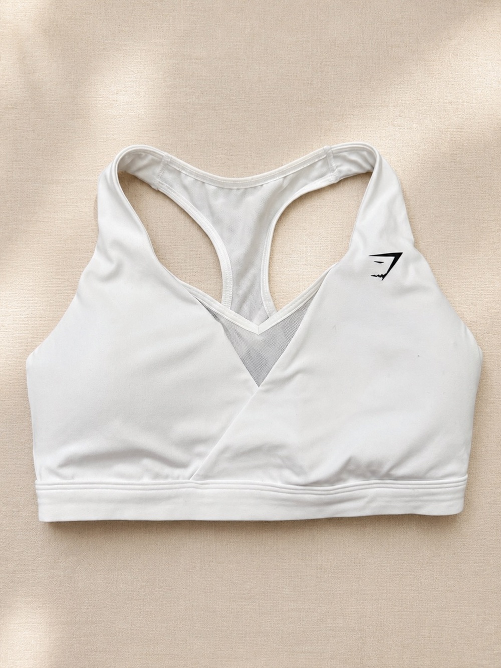 Gymshark White Mesh Racerback Sports Bra Women’s Size Small